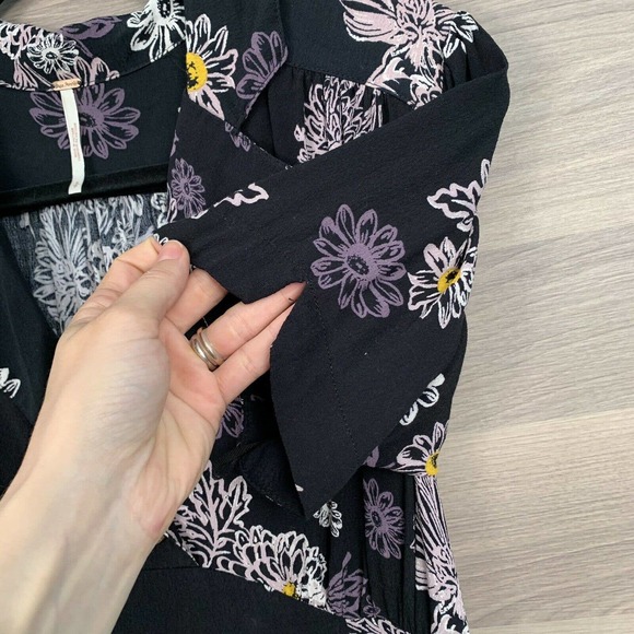 Free People Blue Hawaii Mini Dress Black Floral S - Picture 8 of 10